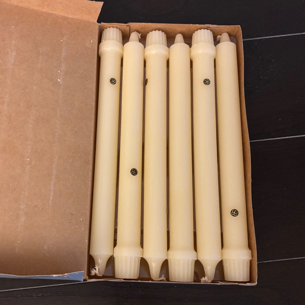 PartyLite 10 Inch Dinner Candles | Unscented | Ivory Taper Set of 6 USA 57P10